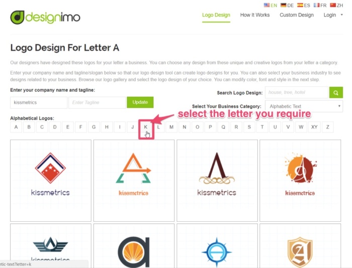 desigIMO pick letter logo de marca gratis