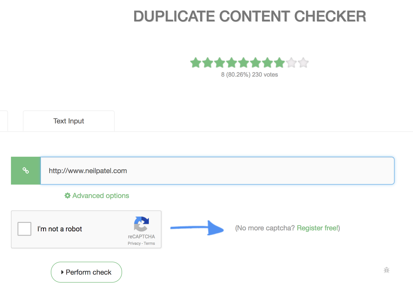 guía de clasificación usa un verificador de contenido duplicado