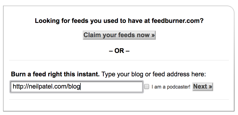feedburnder set up an RSS feed to get website indexed" width="700" height="339