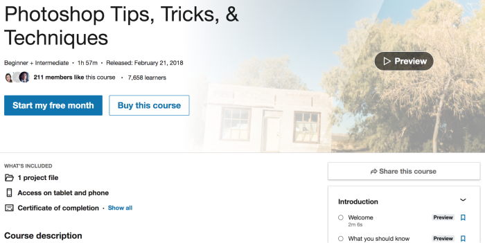 Los mejores lugares para tomar cursos de Photoshop en línea - LinkedIn Learning