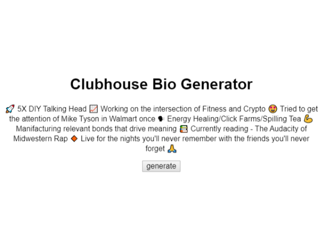 Herramientas de marketing de la casa club - CH Bio Generator