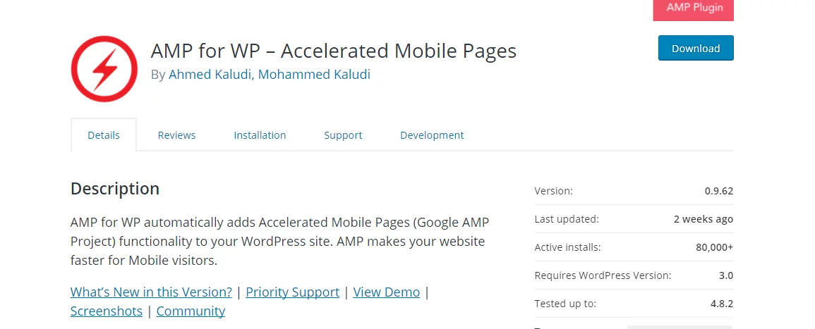 AMP para WP guía de información de google pagespeed 