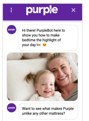 Purple Mattress Chatbot admite la conversión de clientes potenciales de anuncios pagados